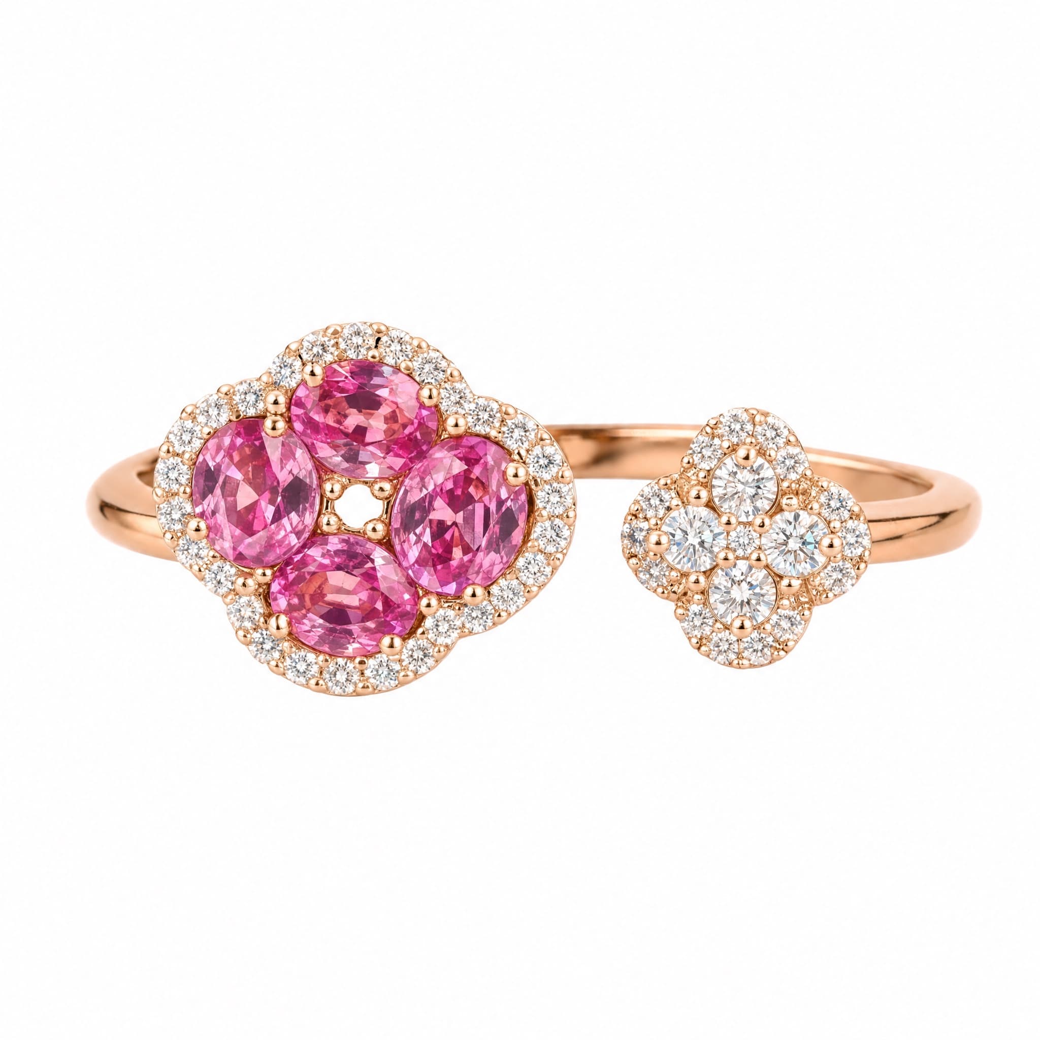 Pink Clover Bypass Ring