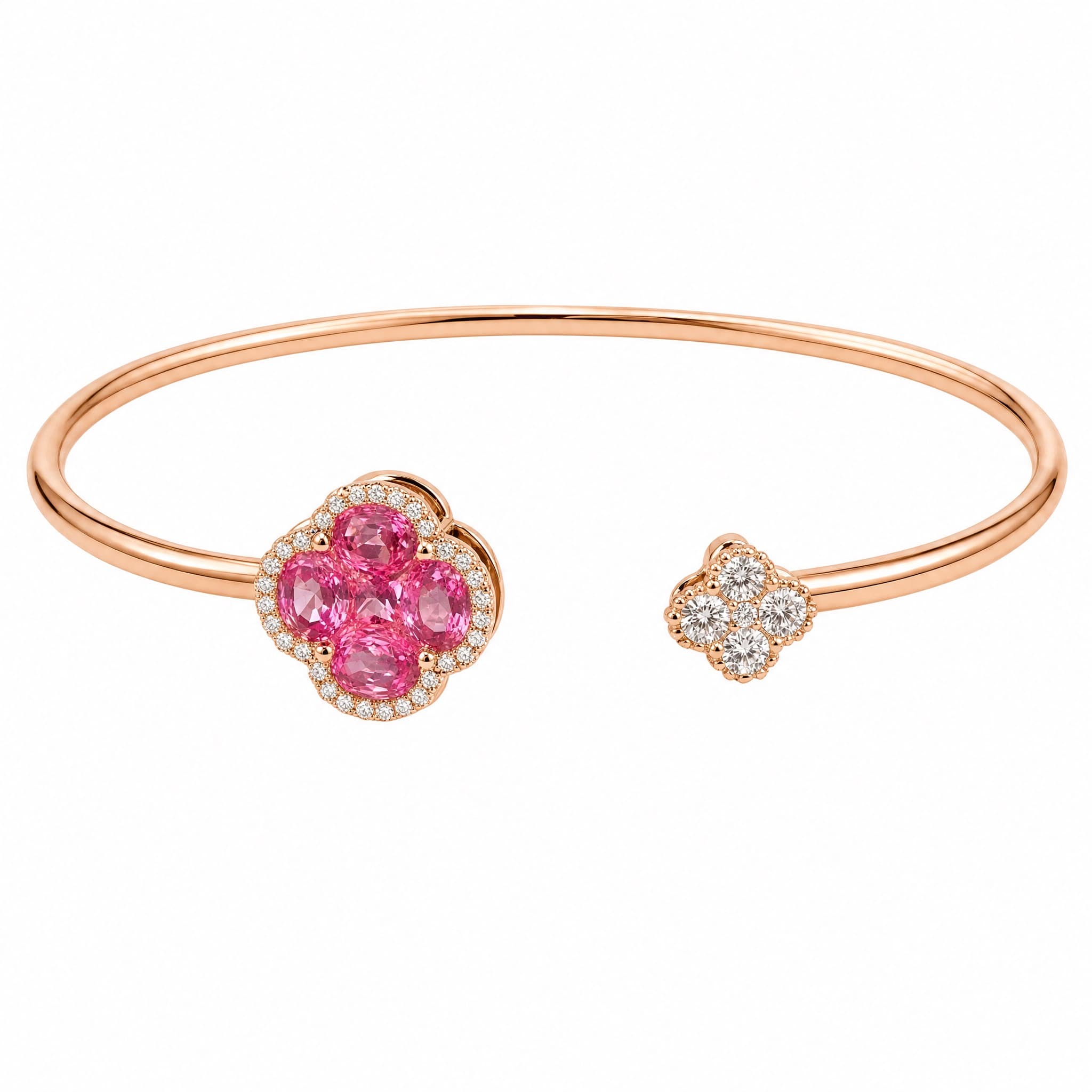 Pink Clover Cuff