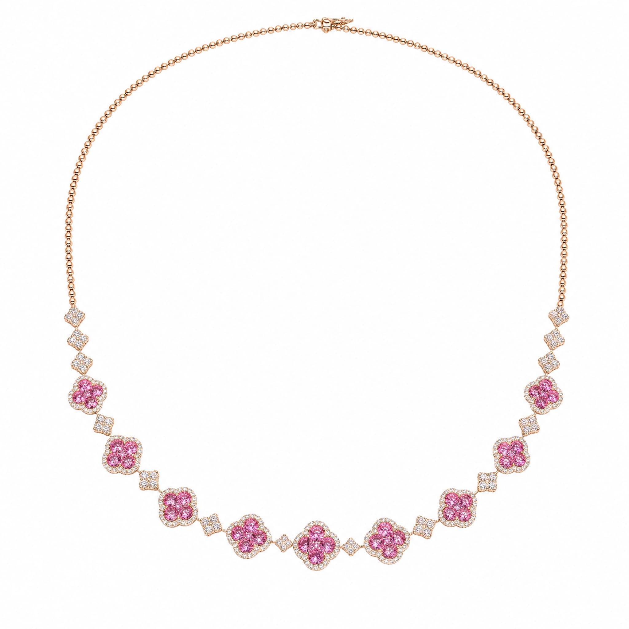 Pink Clover Necklace
