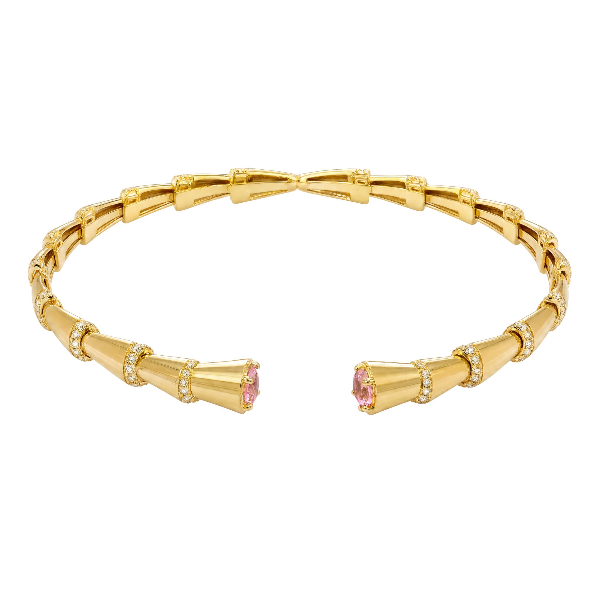 Gold Serpenti Pink Tip Wrap Cuff